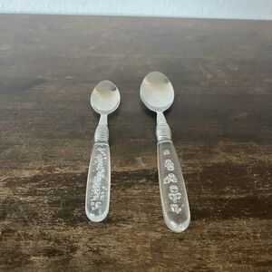 Gibson Stainless 2 Replacement Spoons‎ Clear Acrylic Plastic Bubble Handle
